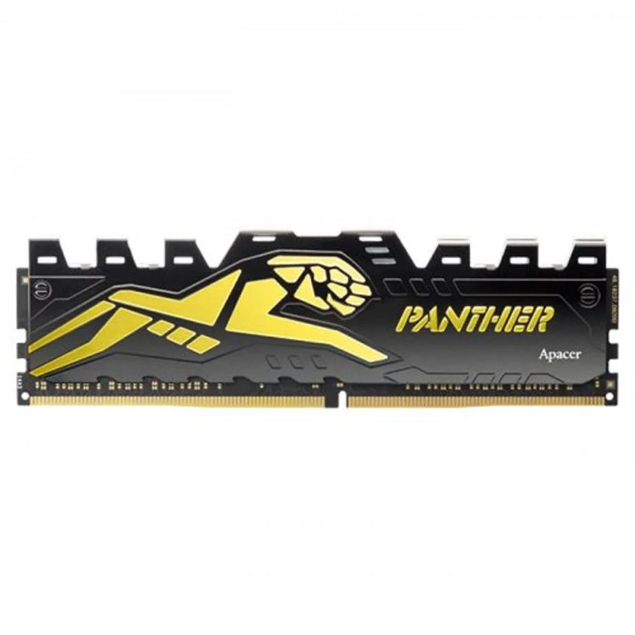 APACER PANTHER BLACK-GOLD 8GB (1x8GB) 3200MHz CL16 DDR4 GAMİNG RAM (AH4U08G32C28Y7GAA-1)
