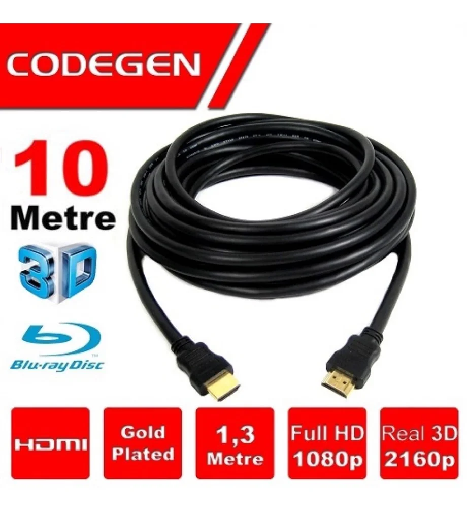CODEGEN HDMI 10METRE CPS100 HDMI 1.4V 2K 3D GOLD KABLO